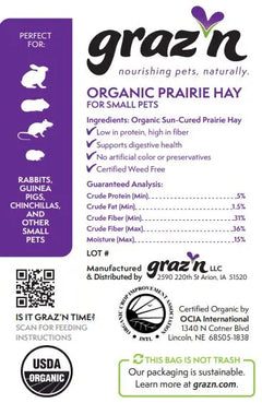 Graz'n Organic Prairie Hay for Small Pets GRAZ'N